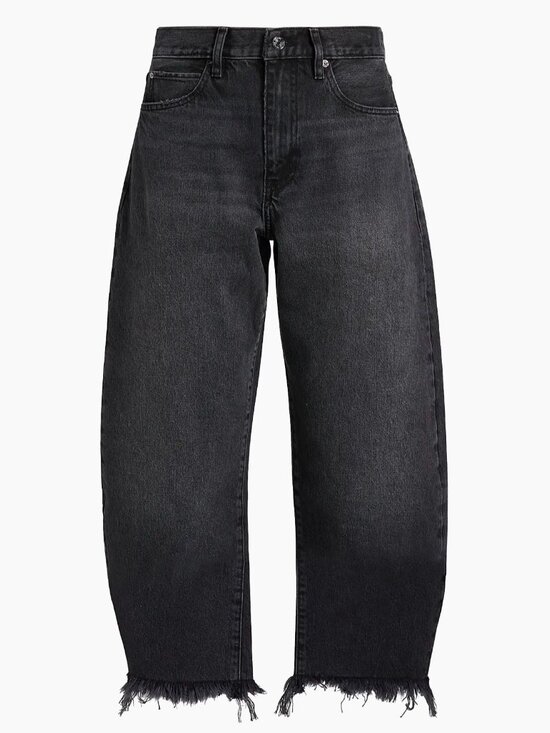 Frame Denim Denim - Frame's The Bubble Crop frayed high-rise barrel leg jeans size 28